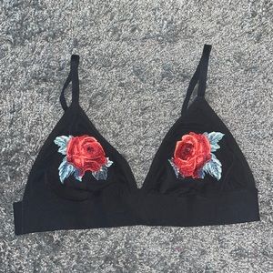 PINK flower triangle bralette! LIKE NEW